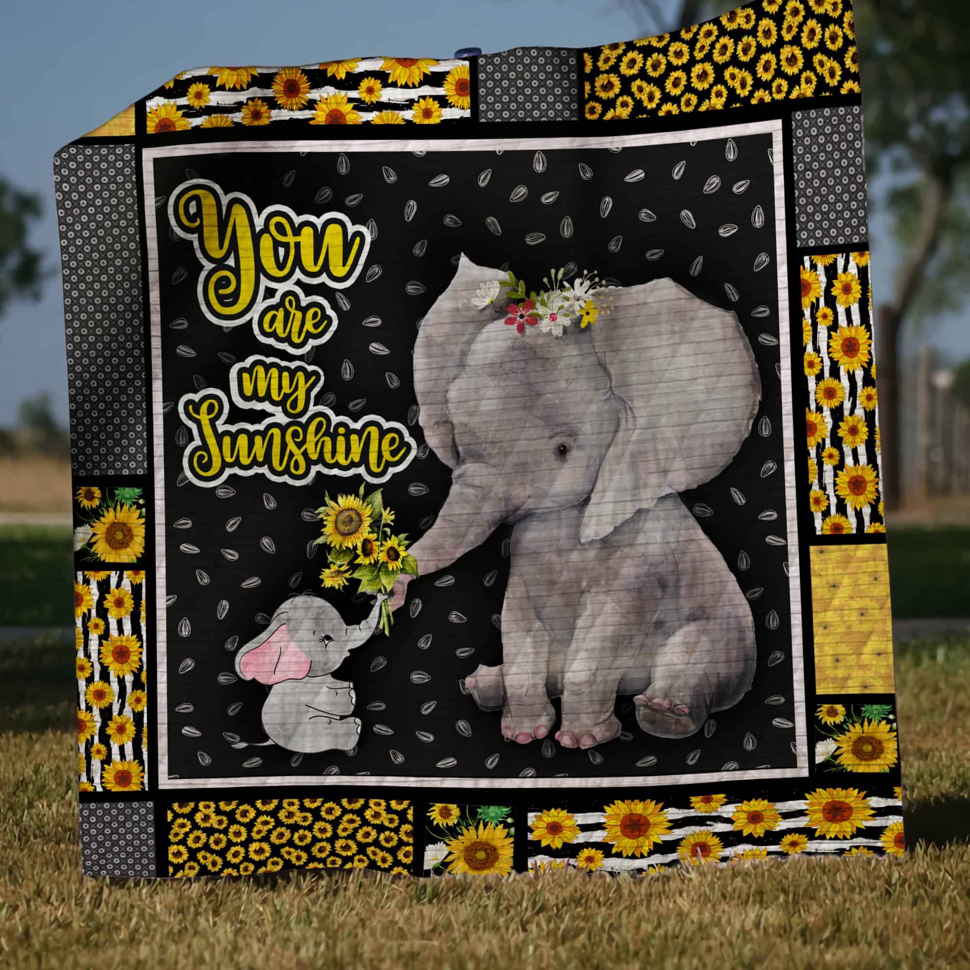 Lalasea Elephant 3D Customized Quilt Blanket Esr271