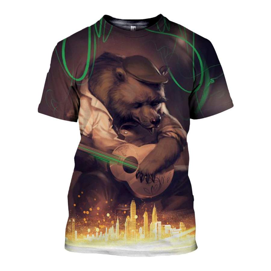 3D All Over Printed Bear T Shirt Hoodie 8120197