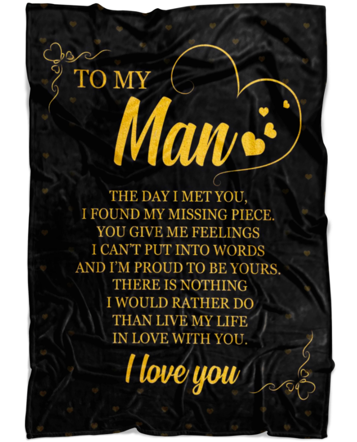 To My Man The Day I Met You Blanket Gift For Man Husband Boyfriend From Wife Girl Friend Family Gift Home Decor Bedding Couch Sofa Soft And Comfy Cozy