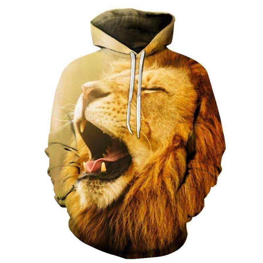 Tired Lion Hoodie Unisex 3D All Over Print