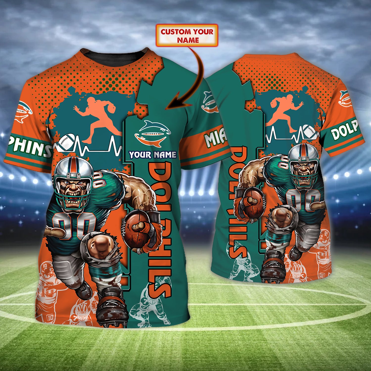 Miami Dolphins – Personalized Name 3D T Shirt – Co98