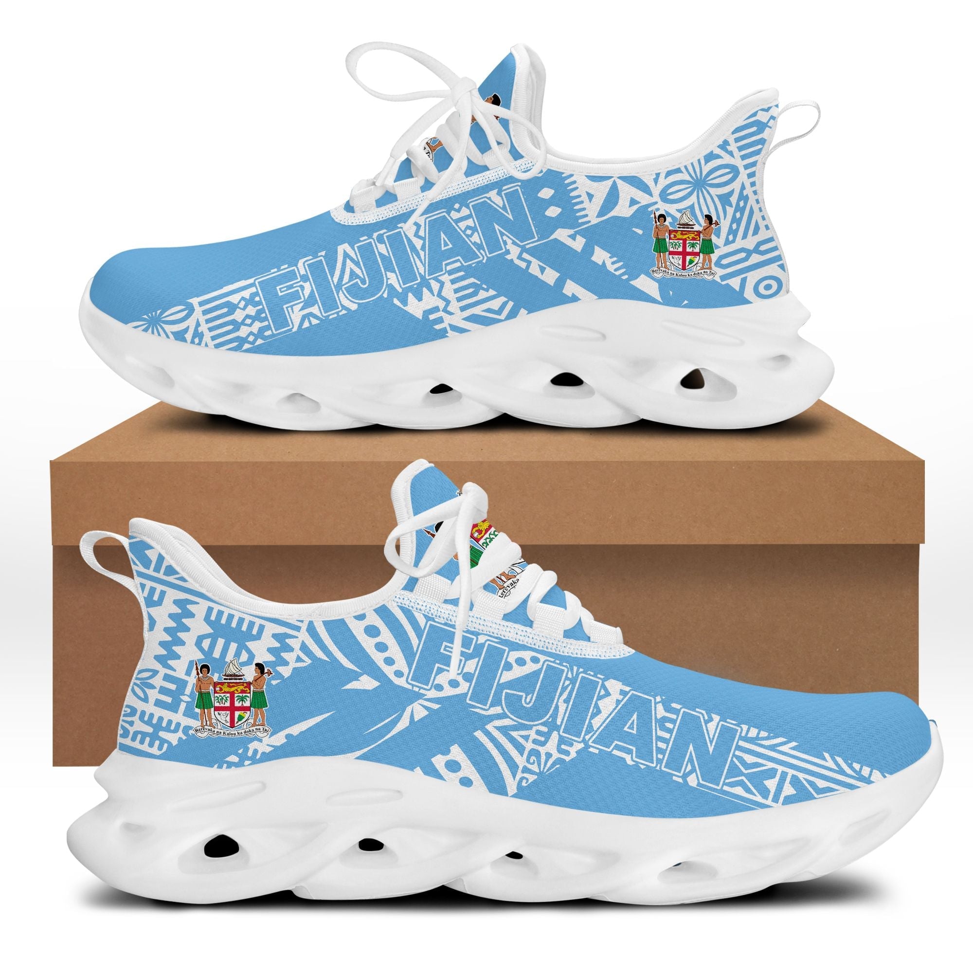 Polynesian Footwear – Fiji Flag Tapa Sport Clunky Sneakers Lt10