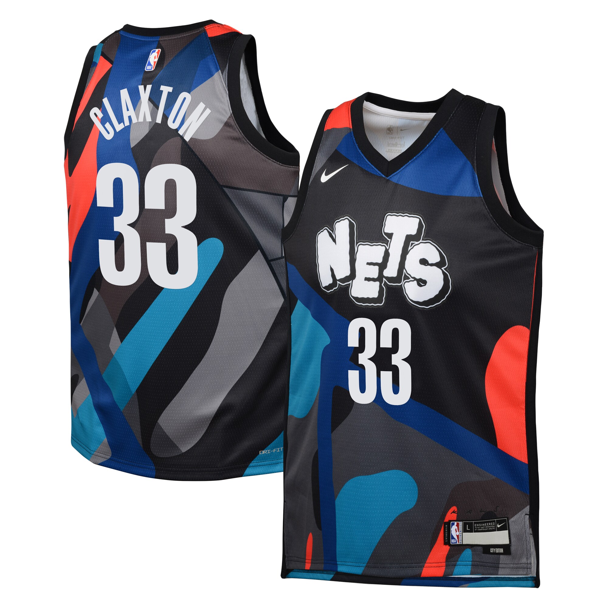 Brooklyn Nets City Edition Swingman Jersey 23 – Black – Nic Claxton – Youth