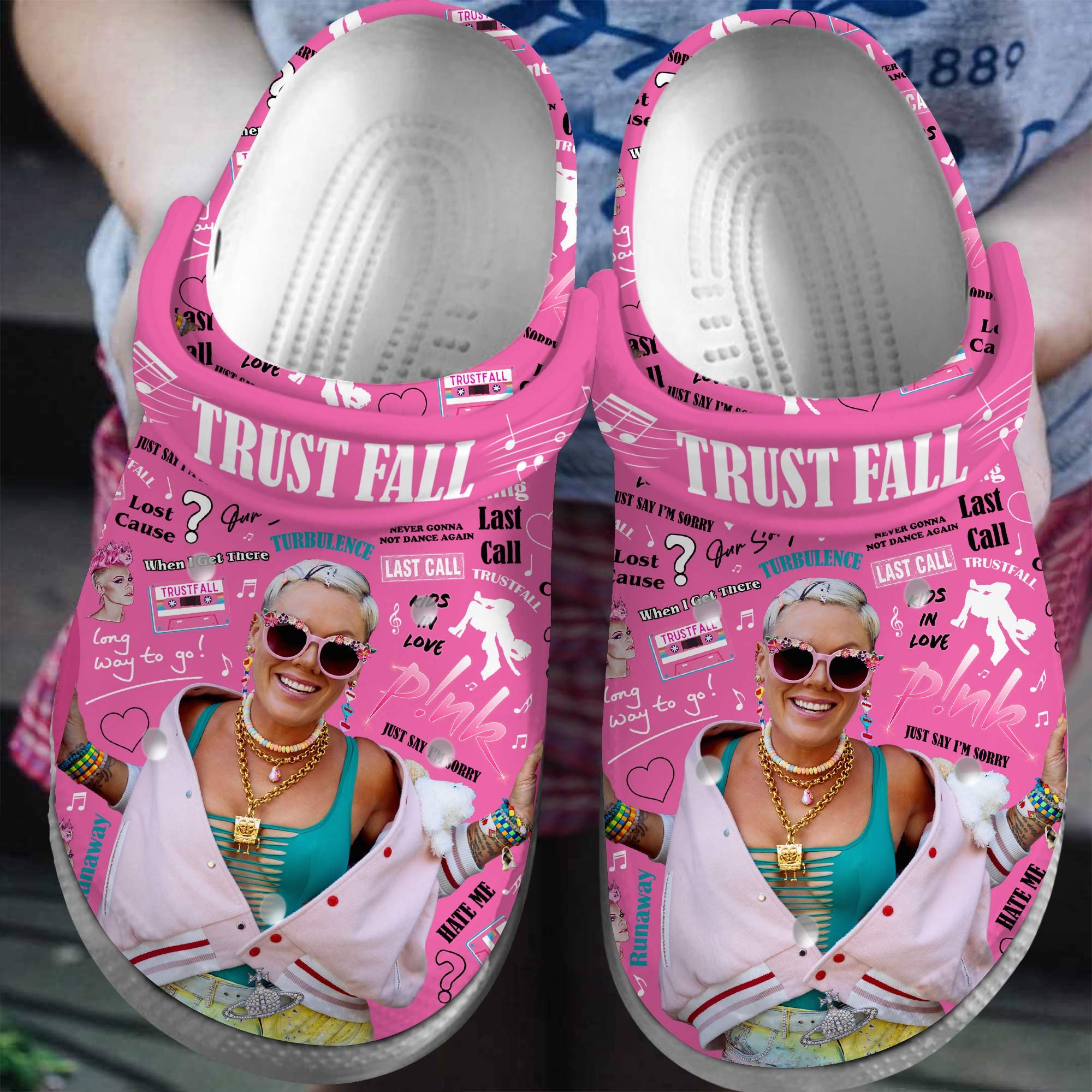 Pink Singer Music Crocss Crocband Clogs Shoes Comfortable For Men Women And Kids 6P