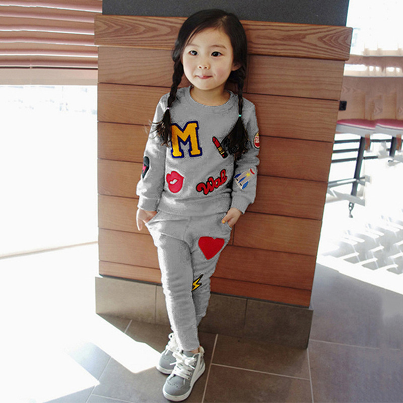 2PCS Girls Outfits Baby Girl Clothes for Kids Clothing Toddler Children’s Jogging Cartoon Casual Sports Suit Children Kids Suits alx