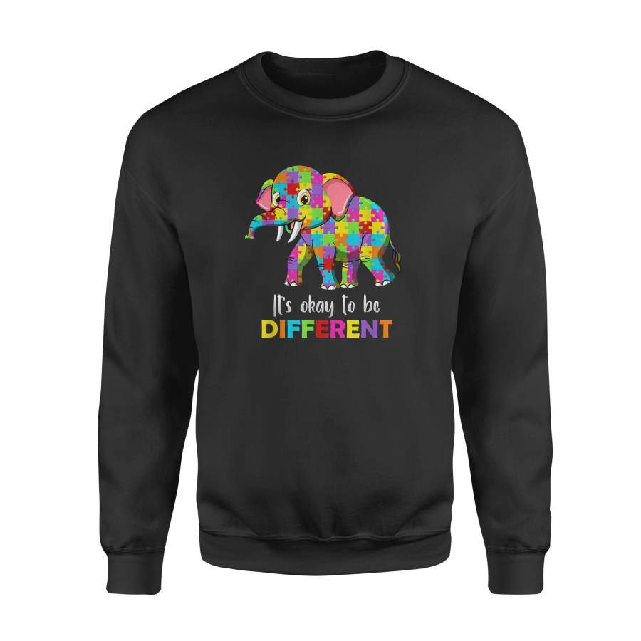 It’s Okay To Be Different Autism Awareness Elephant – Standard Fleece Sweatshirt