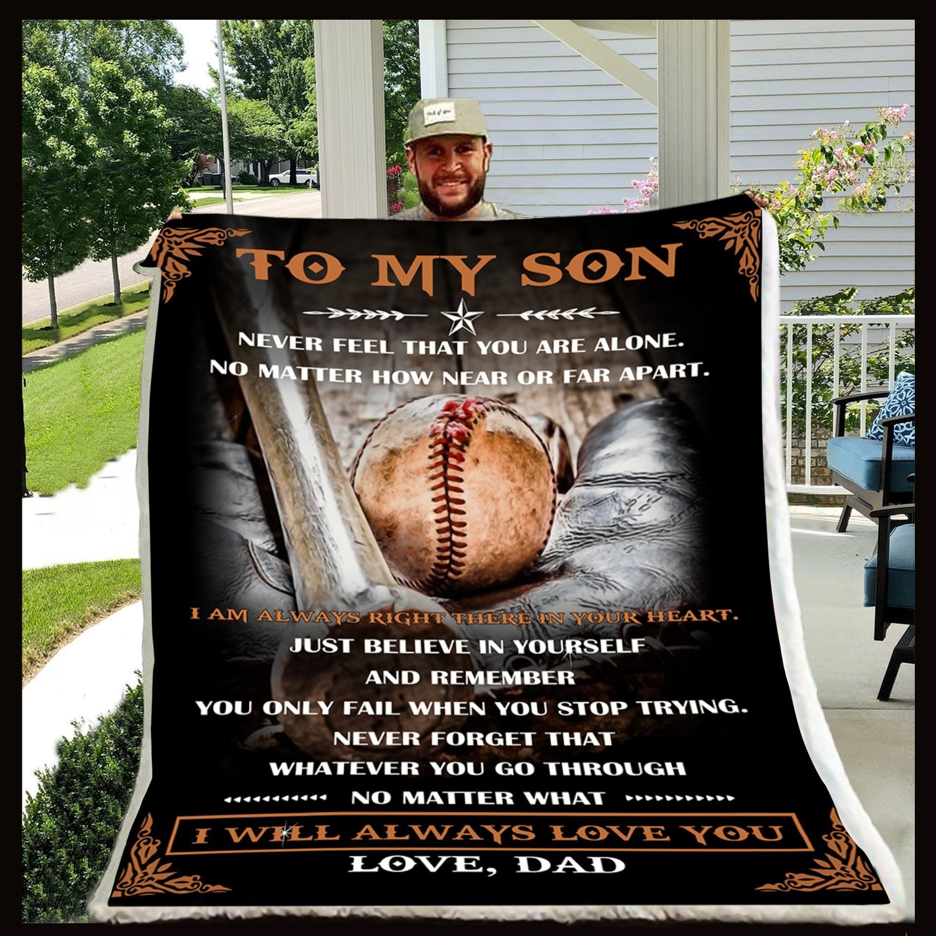 Dad To Son I Will Always Love You Baseball Blanket Christmas Gift For Son