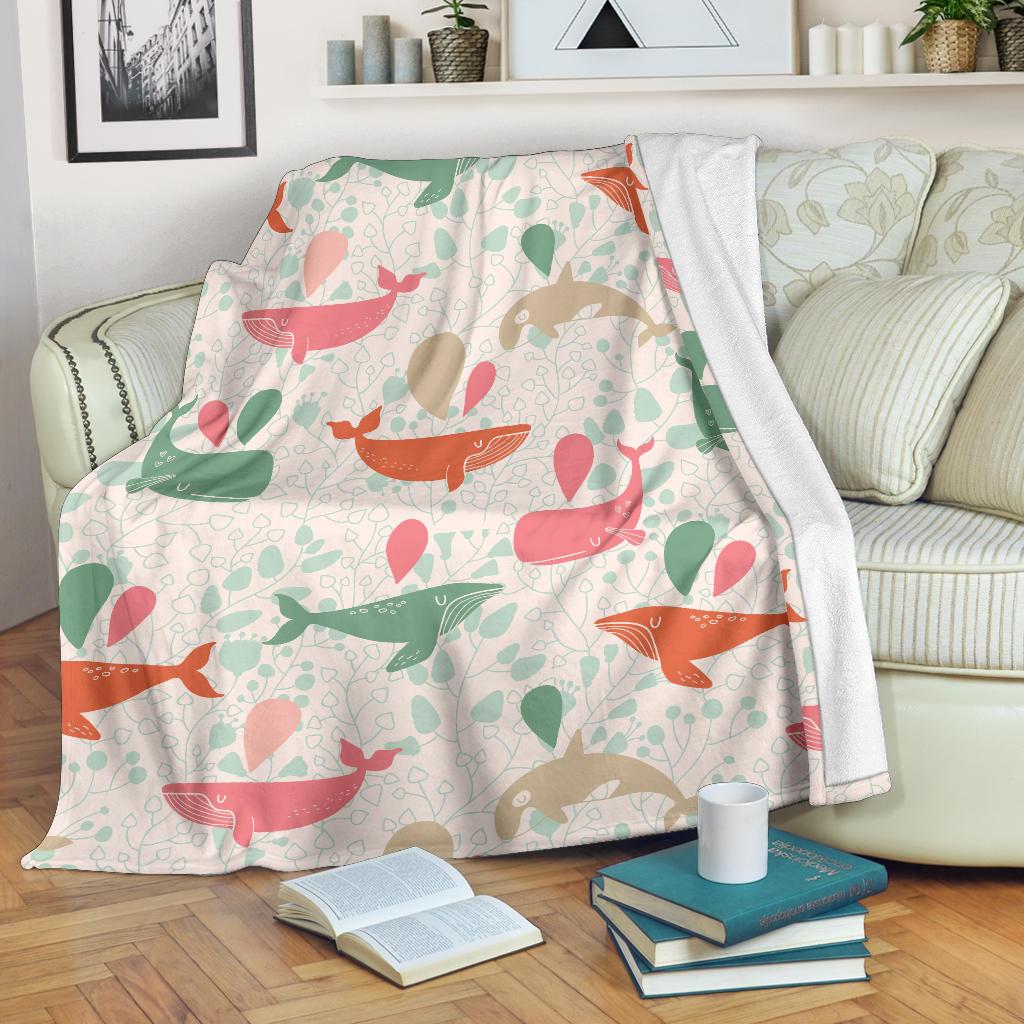 Cute Whale Pattern Premium Blanket