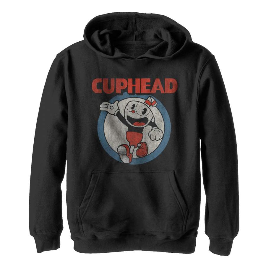 Cuphead Boy’s Vintage Circle Lightweight Hoodie