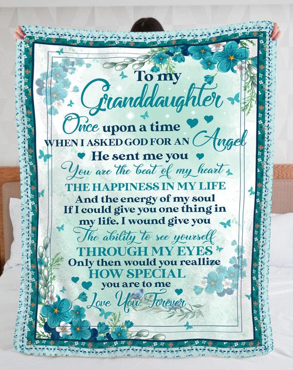 To My Granddaughter Fleece Blanket, Personalized Birthday Gift For Granddaughter From Grandma Blanket, Love You Forever