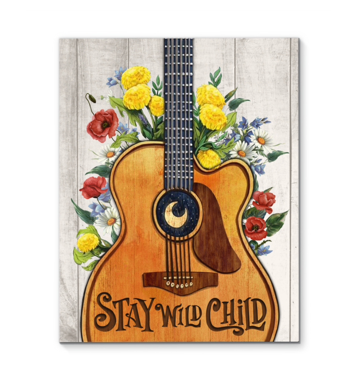 Canvas – Hippie – Stay Wild Child – White