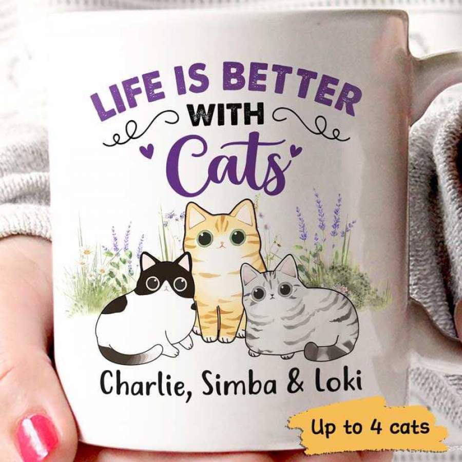 Life Is Better With Cute Cats Personalized Mug