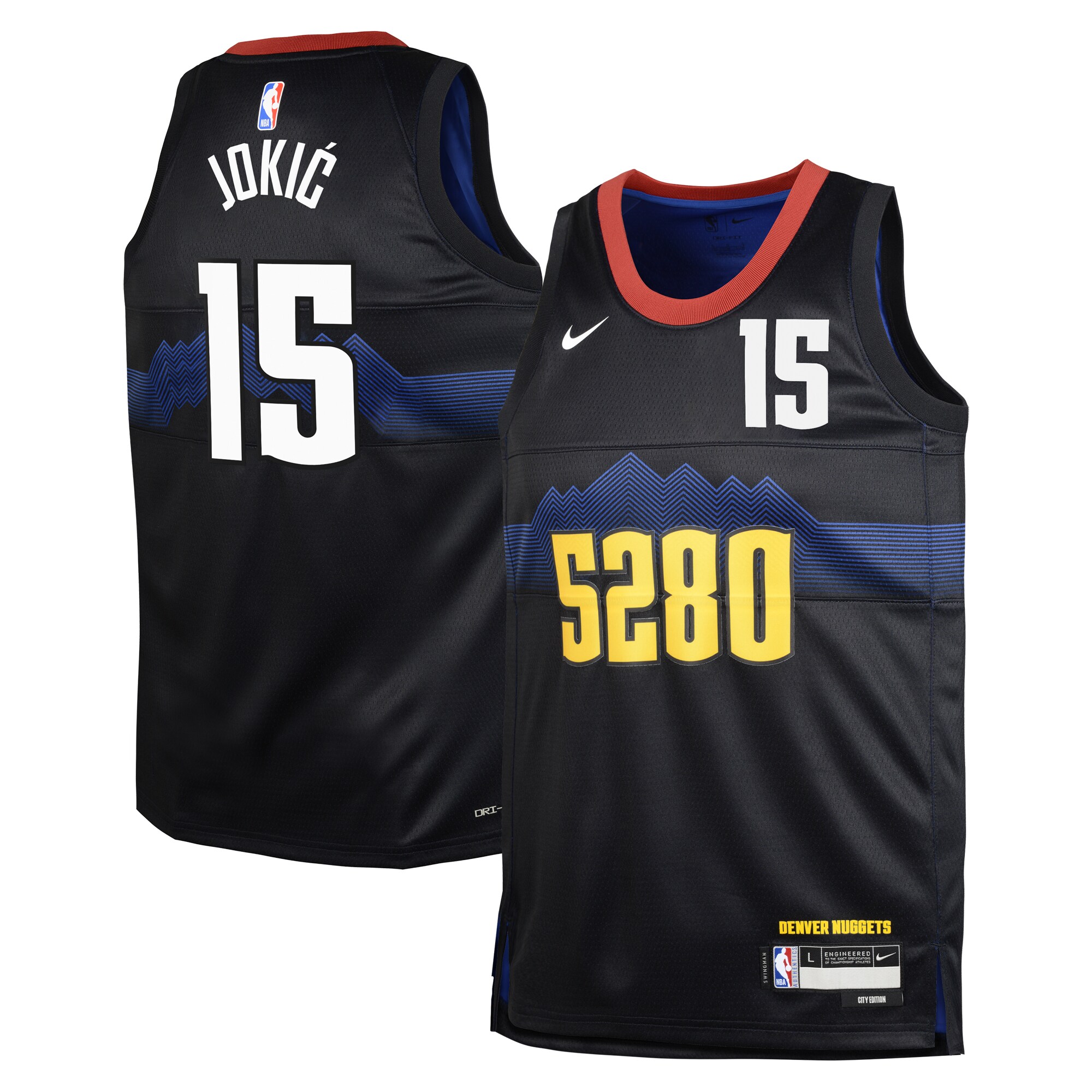 Denver Nuggets City Edition Swingman Jersey 23 – Black – Nikola Jokic – Youth