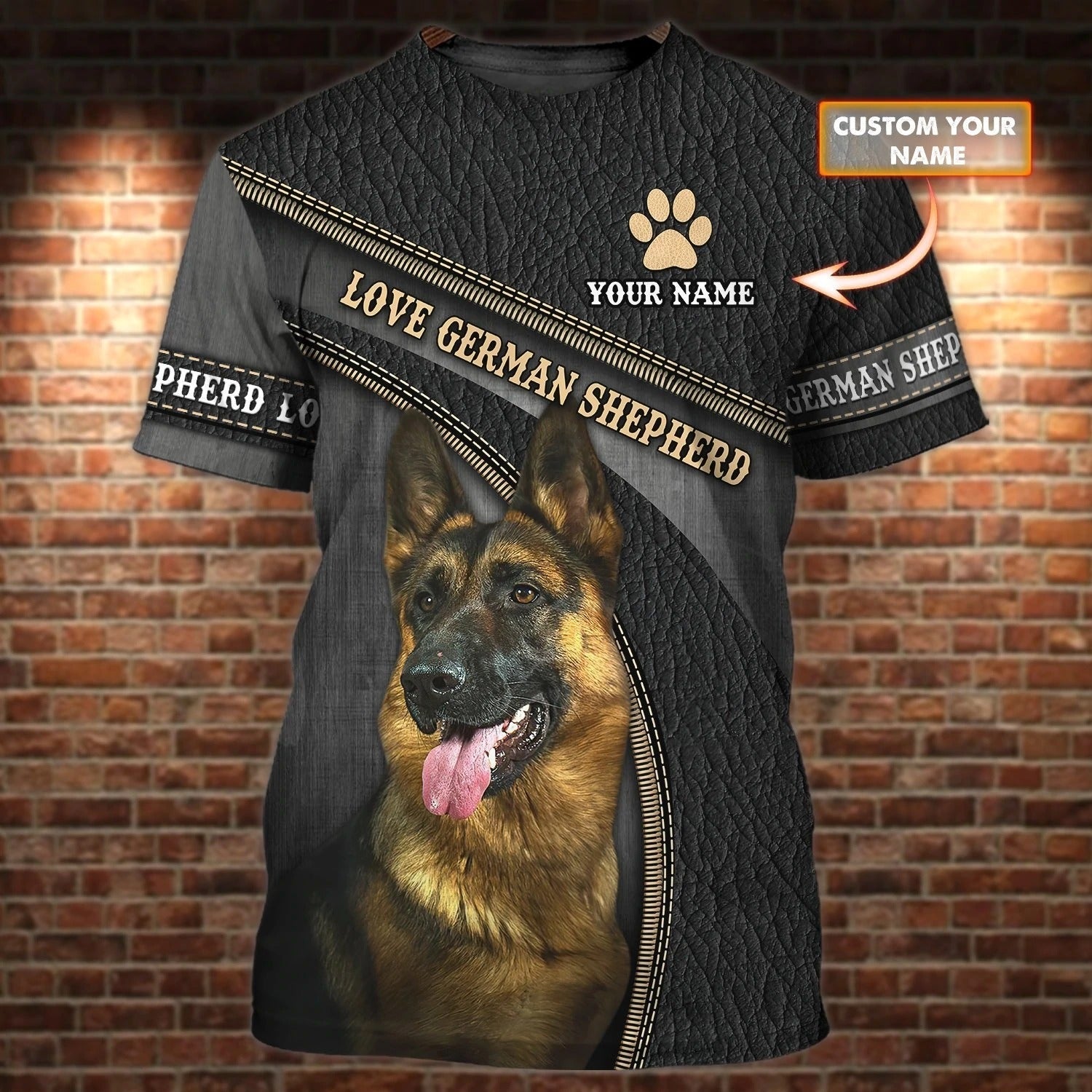 Personalized Black German Shepherd Tshirt, 3D All Over Printed German Shepherd On Shirt, Dog Tshirt