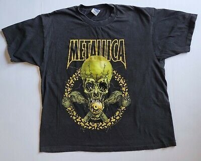 Vintage Metallica 2001 Tour No Leaf Clover Pushead T Shirt 3163