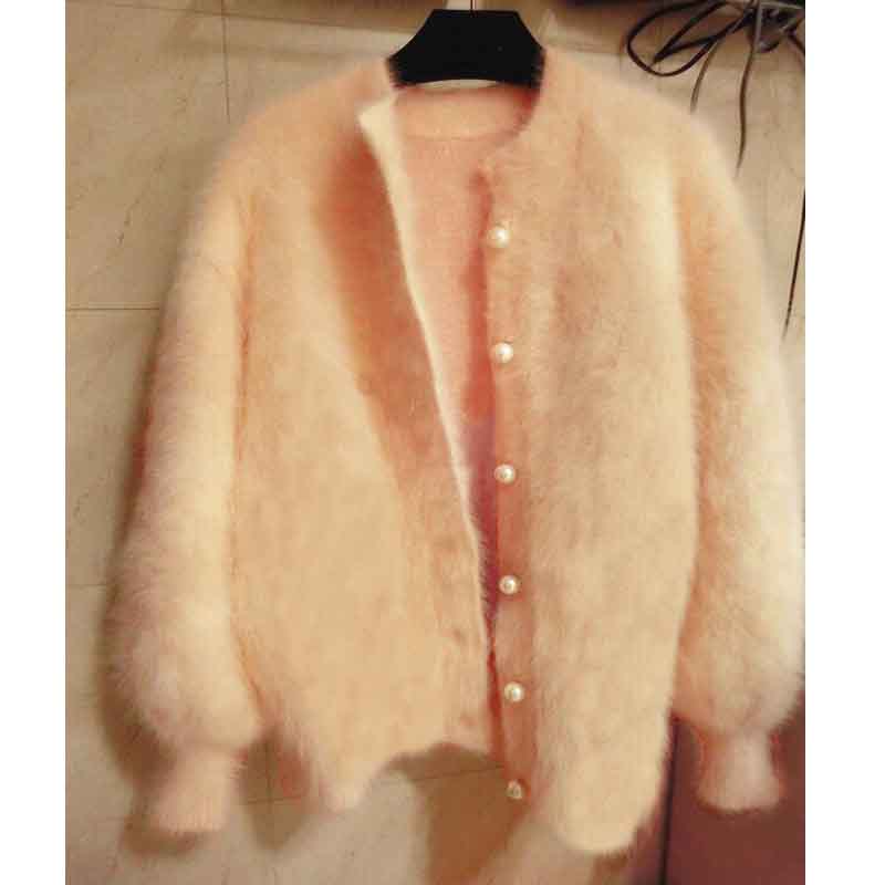 Autumn Winter Cashmere Hairy Warm Sweater Women Cardigan Sweater Women Jacket Imitation Mink Velvet Coat New Elegant Loose Tops alx