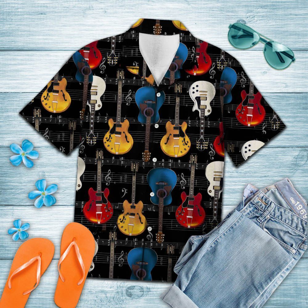 hawaiian guitar shirt