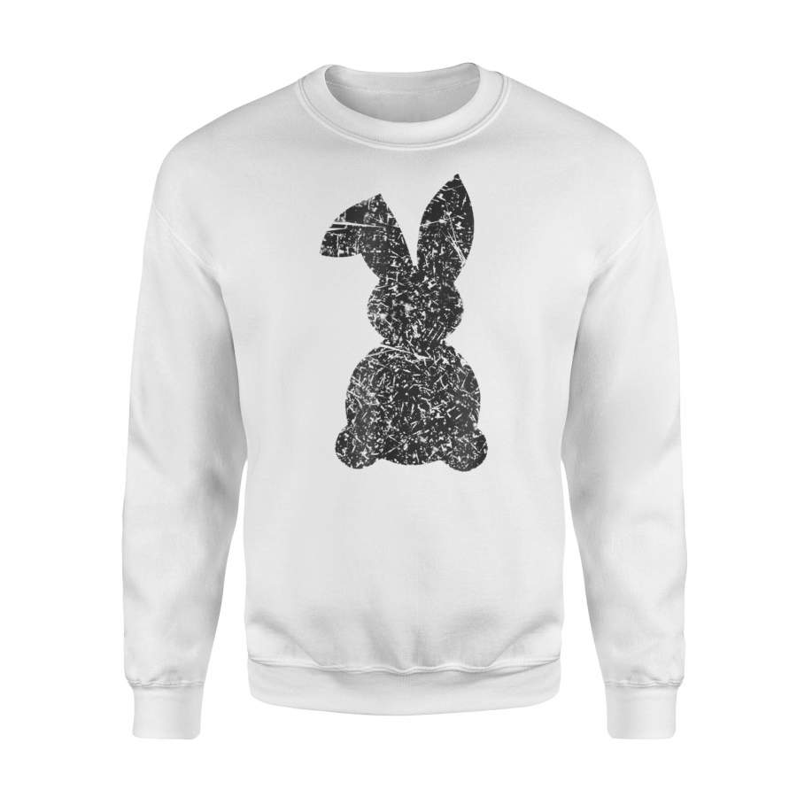 Distressed Vintage Easter Bunny Silhouette Sweatshirt