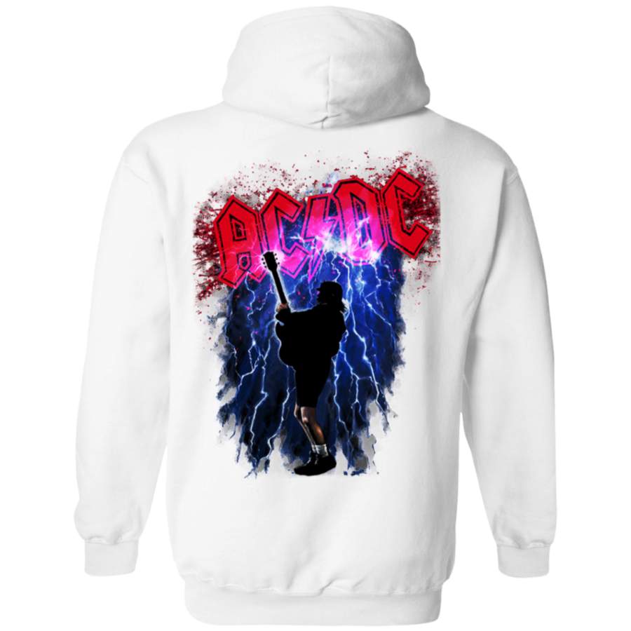 ACDC Thunderstruck Angus Young Rock Back print Pullover Hoodie