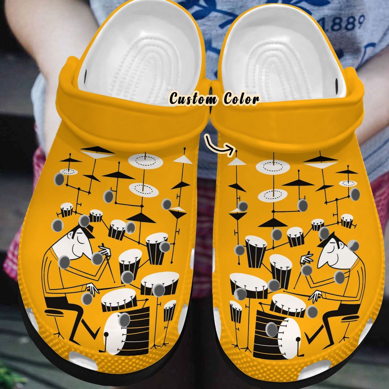 Drum Personalize Clog, Custom Name, Text, Fashion Style For Women, Men, Kid, Print 3D Love Drums