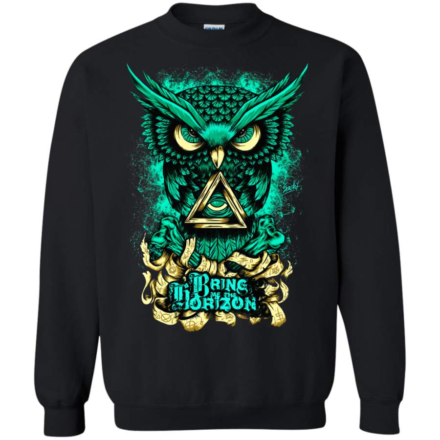 Bring me the Horizon Green Owl artwork Pullover Sweatshirt