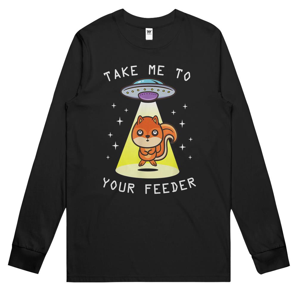 Ailen Shirt, Ufo Shirt, Ufo Long Sleeve T Shirts, Ufo Tee Shirt, Long Sleeve T Shirts Ufo, Funny Squirrel Forest Animal – Ufo Spaceship Alien Abduction Long Sleeve T Shirts