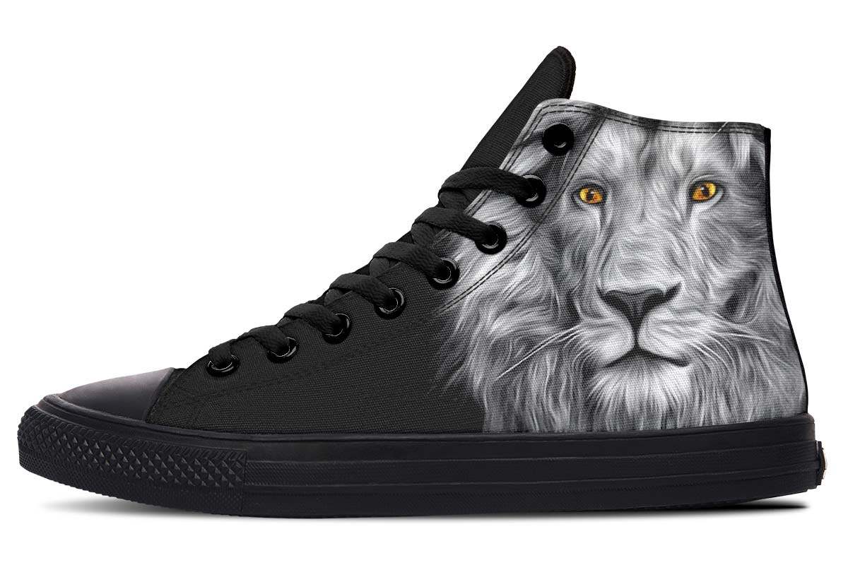 Yellow Eyes Lion High Top Vans Shoes