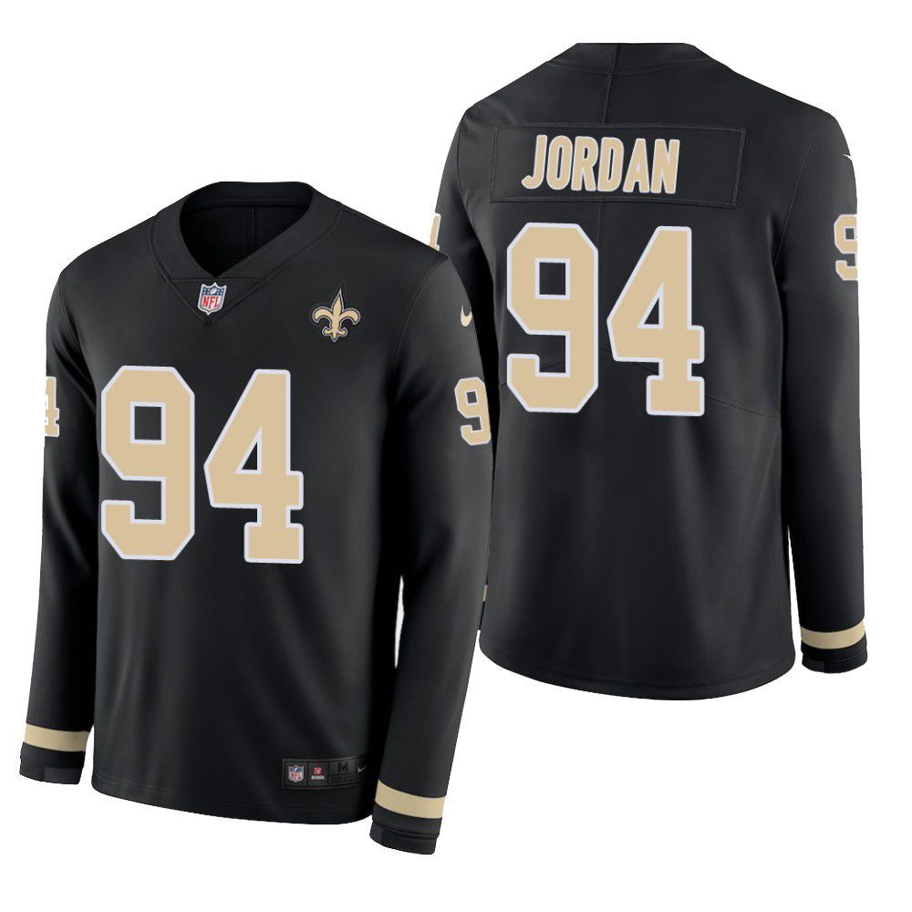 New Orleans Saints Cameron Jordan Therma Long Sleeve Mens Jersey Black