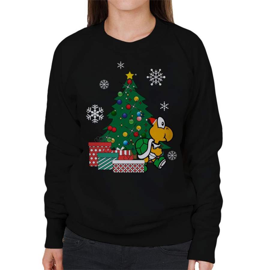 Koopa Troopa Around The Christmas Tree Mario Women’s Sweatshirt