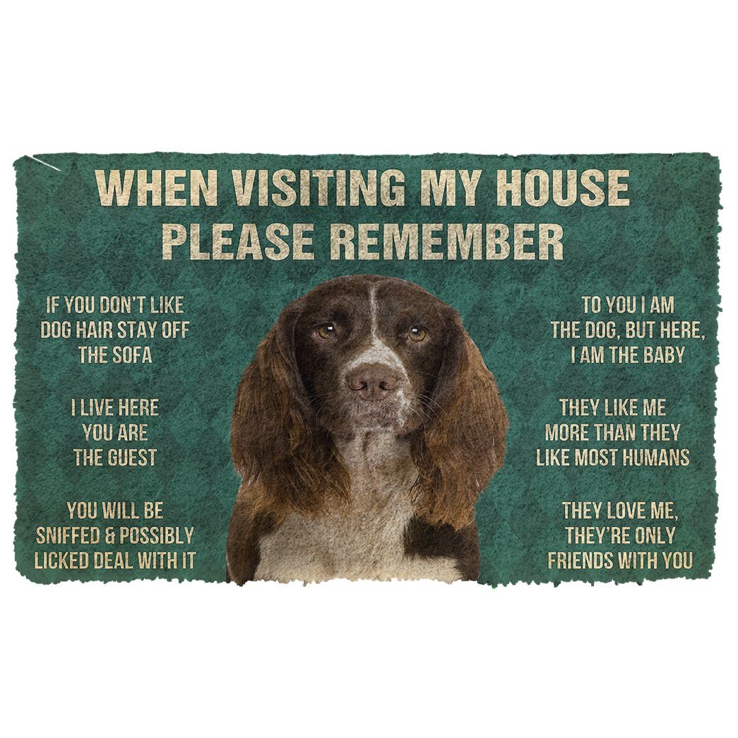 Gearhumans  GearHuman 3D Please Remember English Springer Spaniel Dogs House Rules Doormat