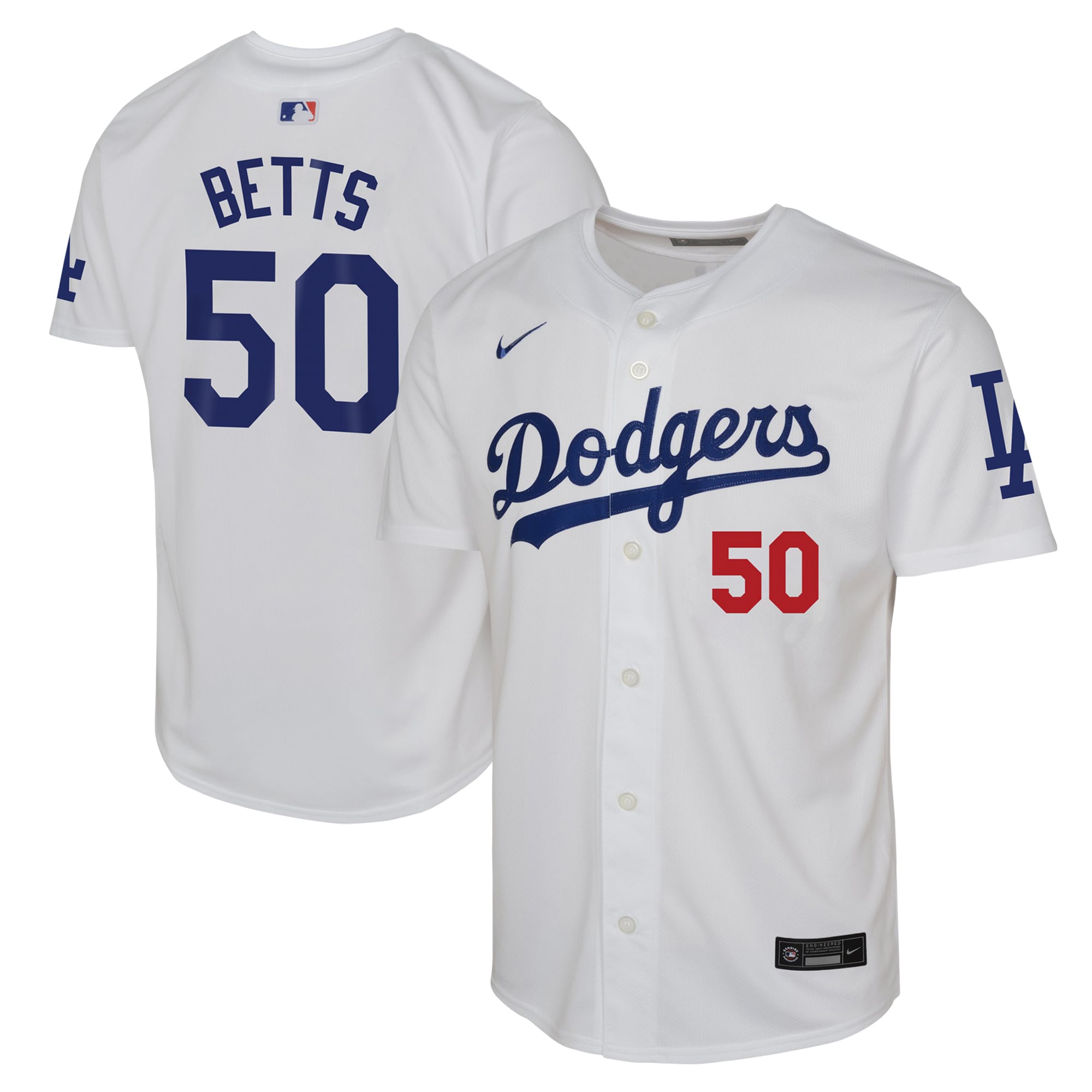 Mookie Betts Los Angeles Dodgers Youth Home Limited Player Jersey – White