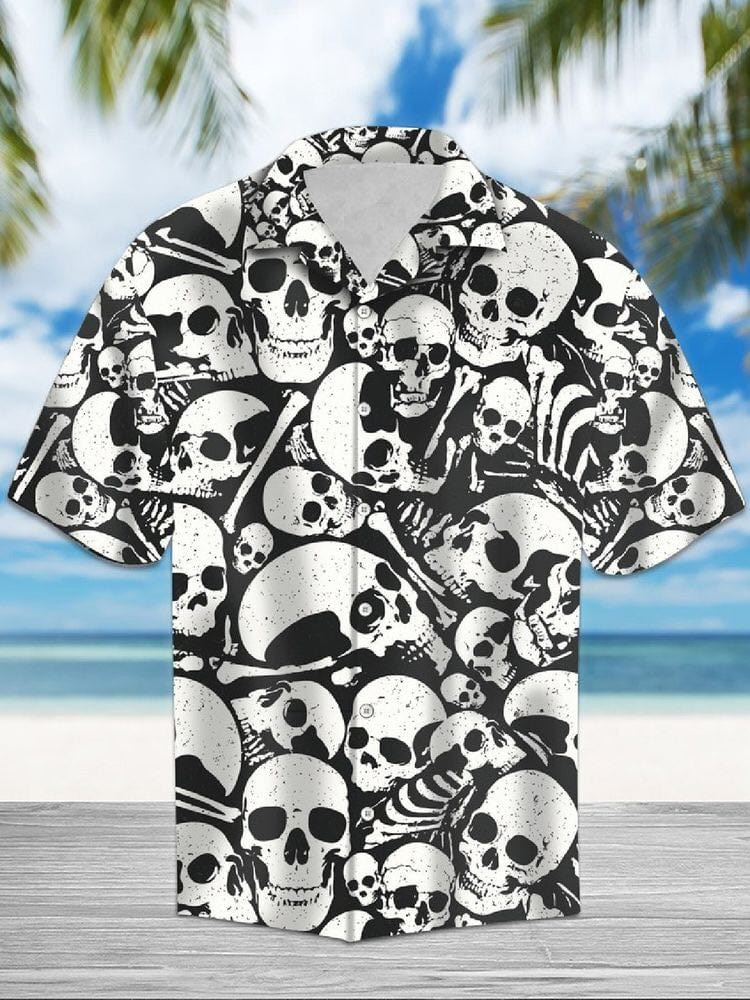 Bw Skull Bone Unisex Hawaii Shirts Ha68289