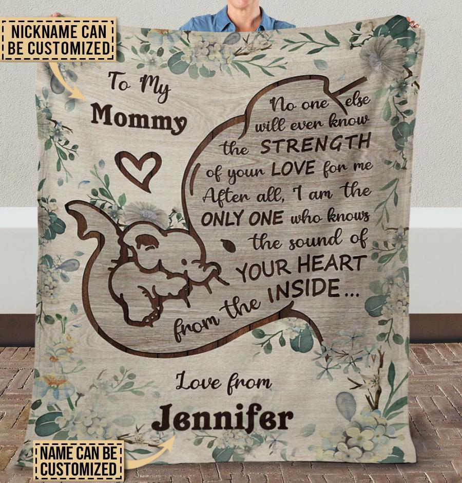 Apayprint- Elephant Mom No One Else 3D Personalized Over Printed Blanket