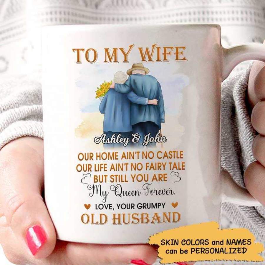 Old Couple To My Wife Valentine Personalized Mug