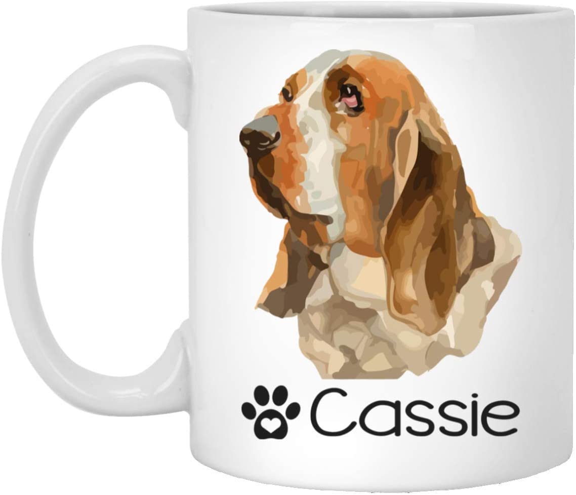 Personalized Basset Hound Dog Mug – Pet Owner Gifts For Women – Gifts For Dog Lover – Basset Hound Mom Dad Mugs – Dog Cups 11Oz