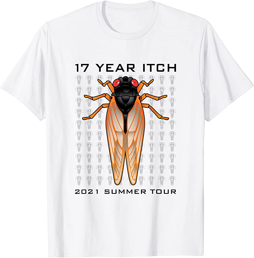 17 Year Itch Vintage retro Brood X Cicadas 2021 Summer Tour T-Shirt