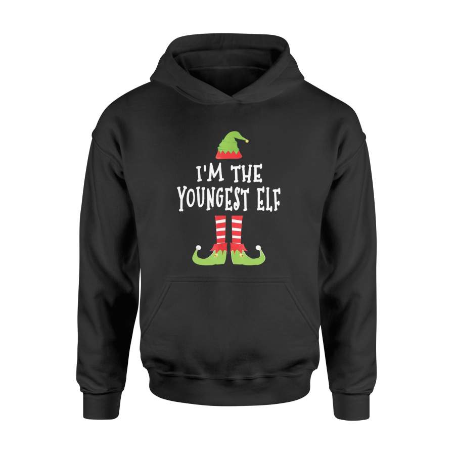 I’m The Youngest-Elf Matching Family Elf Christmas T Shirt – Standard Hoodie