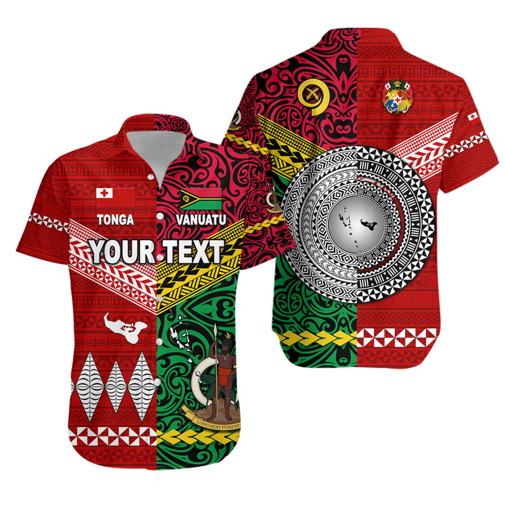 (Custom Personalised) Vanuatu And Tonga Hawaiian Shirt Polynesian Together – Bright Red Lt8