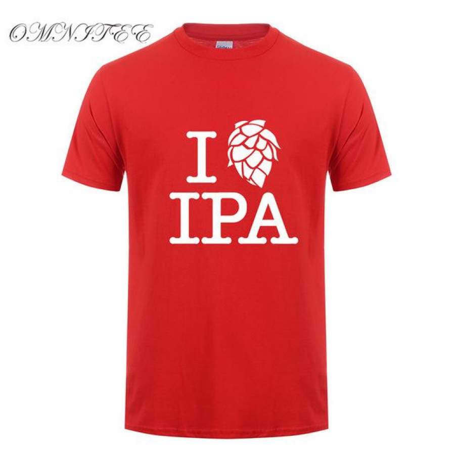 Summer I LOVE IPA T Shirts Cool Printed Men Short Sleeve Cotton T-shirt Mans Beer Brewery Tee Shirt