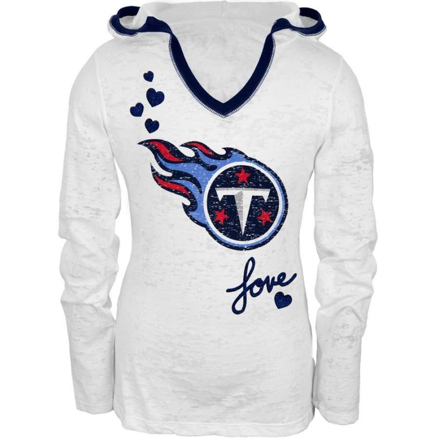 Tennessee Titans – Girls Youth Burnout Hooded Long Sleeve T-Shirt