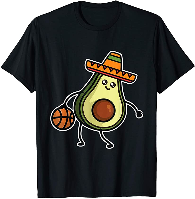 Avocado Basketball Cinco De Mayo Funny Avogato Mexican Party T-Shirt