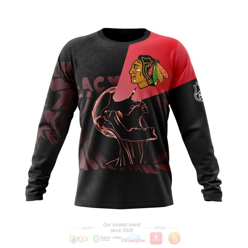 Chicago Blackhawks Custom Name Number Skull Gift For Fan Ugly Wool Sweater Christmas