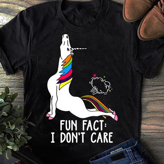 Fun Fact I Don’T Care Funny Sarcastic Unicorn Gift Standard/Premium T-Shirt