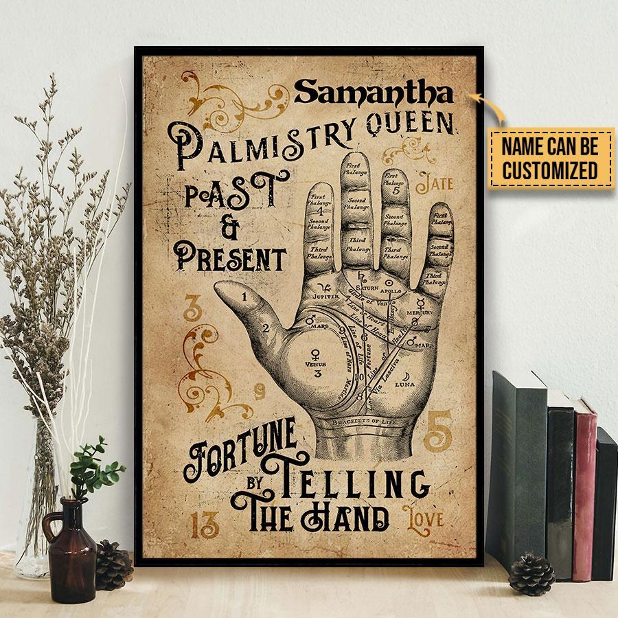 Aeticon Gifts Personalized Palmistry Queen Canvas Mom Dad Gift Home Decor