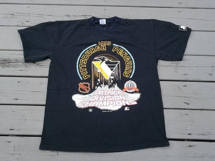 Vintage 1993 Starter Pittsburgh Penguins Patrick Division Champs Shirt