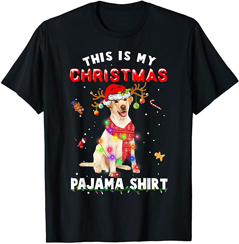 Labrador Retriever Christmas pajama gift cute puppy lab dog T-Shirt