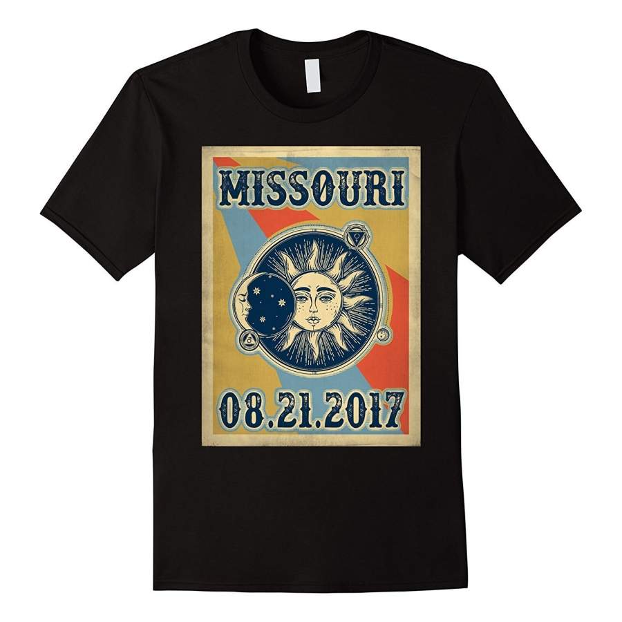 Men’S Summer Fashion T-Shirt Vintage Missouri Total Solar Eclipse Tshirt Men’S Punk T-Shirt