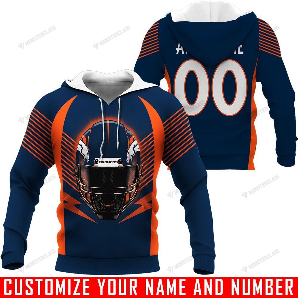 Denver Broncos – Helmets – v2 – CUSTOMIZE NAME AND NUMBER – HOT SALE 3D PRINTED – NOT IN STORE