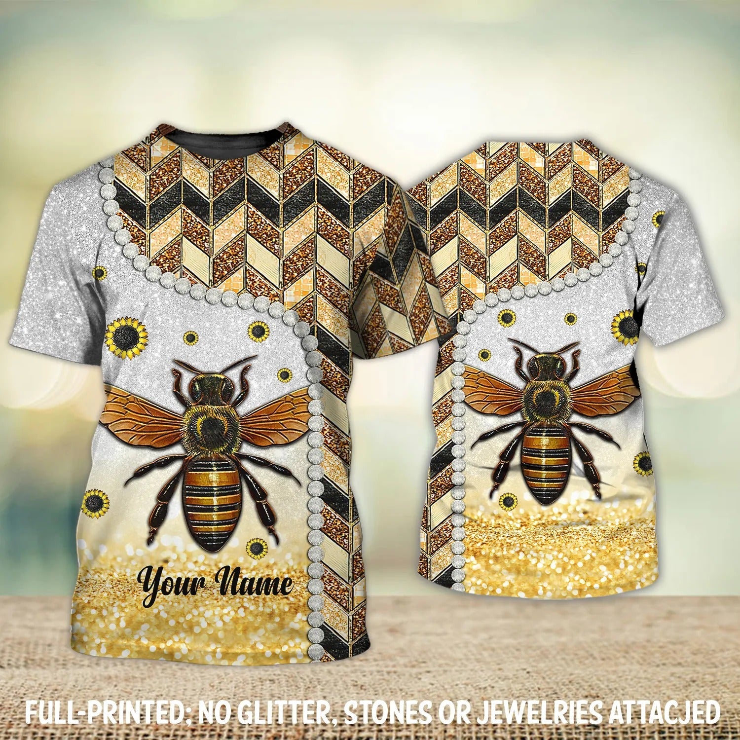 Custom Name Bee Keeper T Shirt, 3D All Over Print Bee Design On Shirt For Men Women