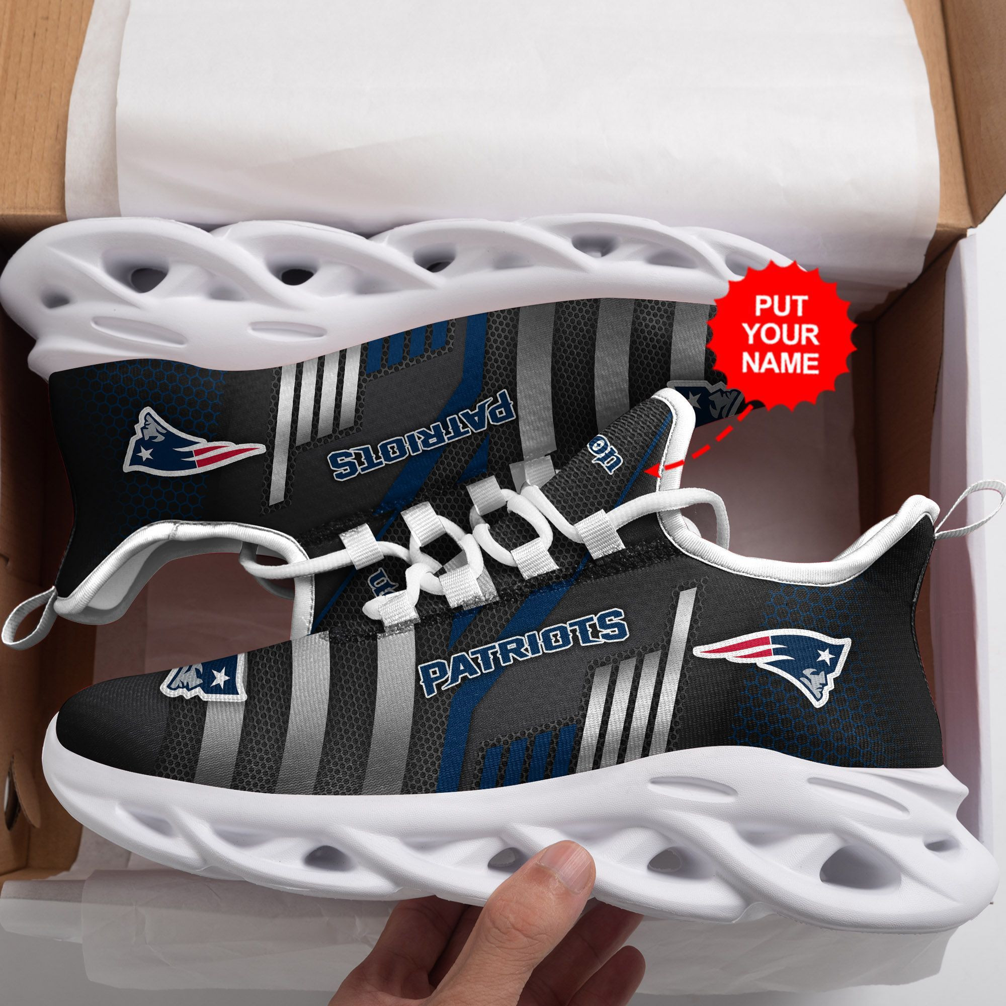 New England Patriots Custom Personalized Max Soul Sneakers Running Sports Shoes For Men Women